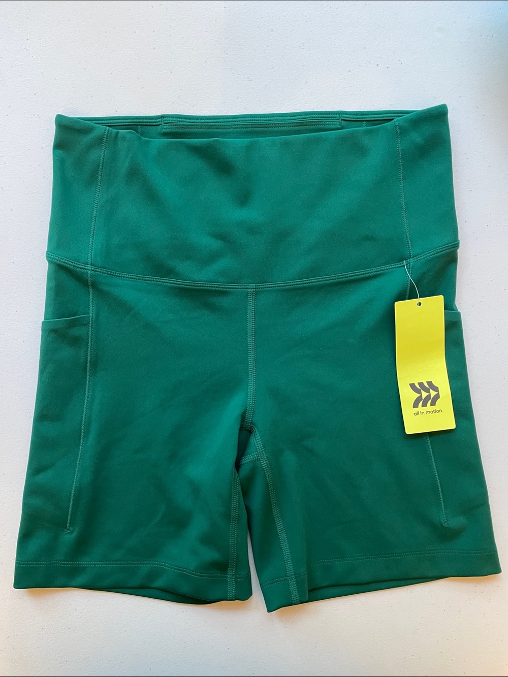 all in motion Emerald High-Rise Bike Shorts with Side Pockets
